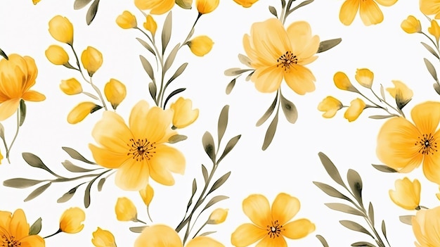 Yellow flowers on a white background.