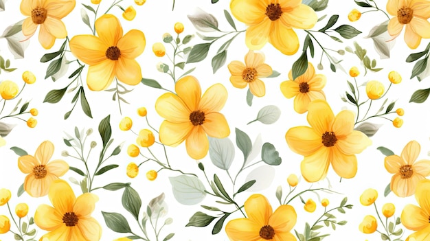 Yellow flowers on a white background.