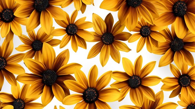 Yellow flowers on a white background