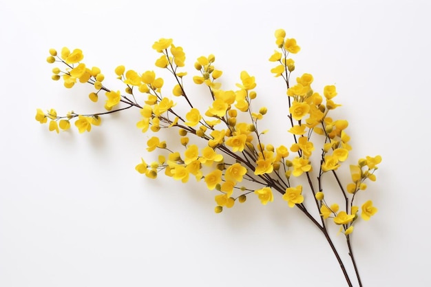 Foto fiori gialli su sfondo bianco
