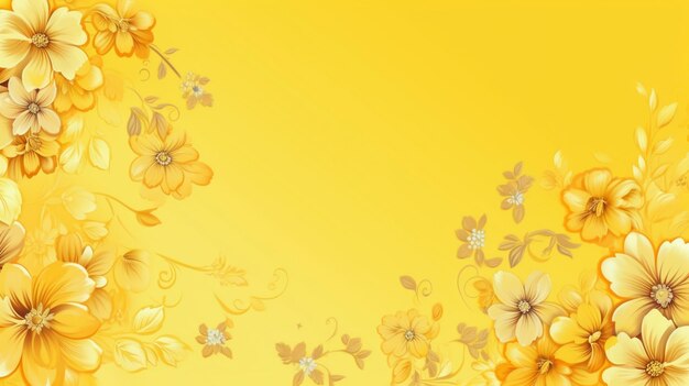 Yellow flowers on a yellow background with a white border generative ai