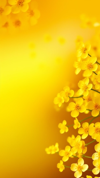 Yellow flowers on a yellow background