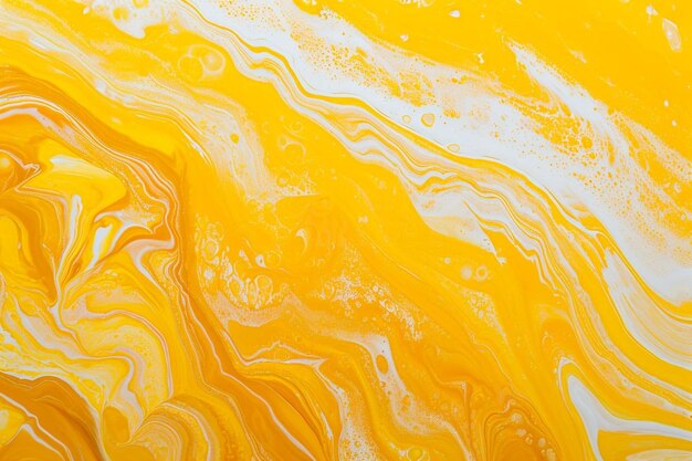 Photo yellow fluid acrylic pour painting