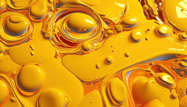 Photo yellow fluid paint background generaitve ai