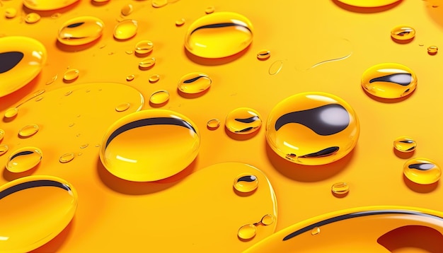 Yellow fluid paint background generaitve ai