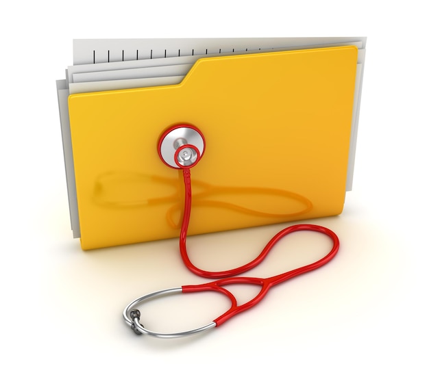 Yellow Folder and Red Stethoscope