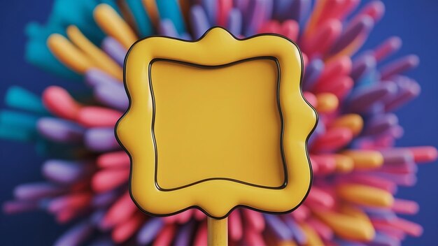 Photo yellow frame on colorful background