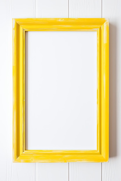 Foto una cornice gialla con una cornice quadrata a destra