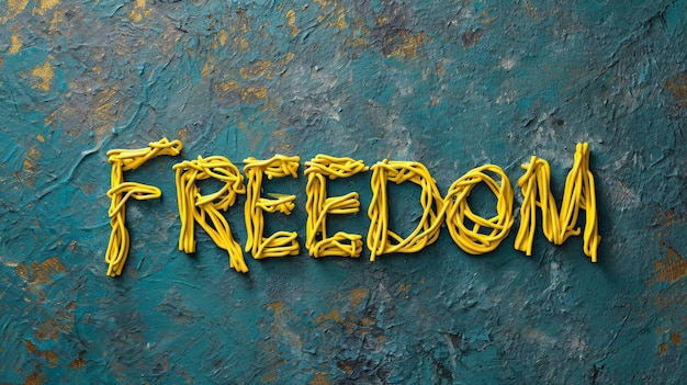 Yellow Freedom concept creative horizontal art poster