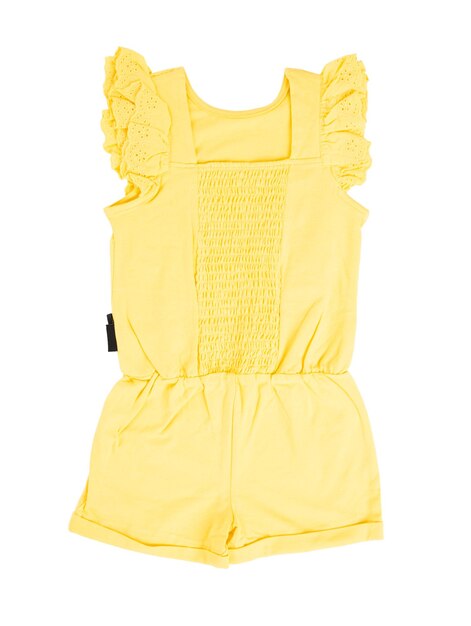 Yellow frilled coton overall