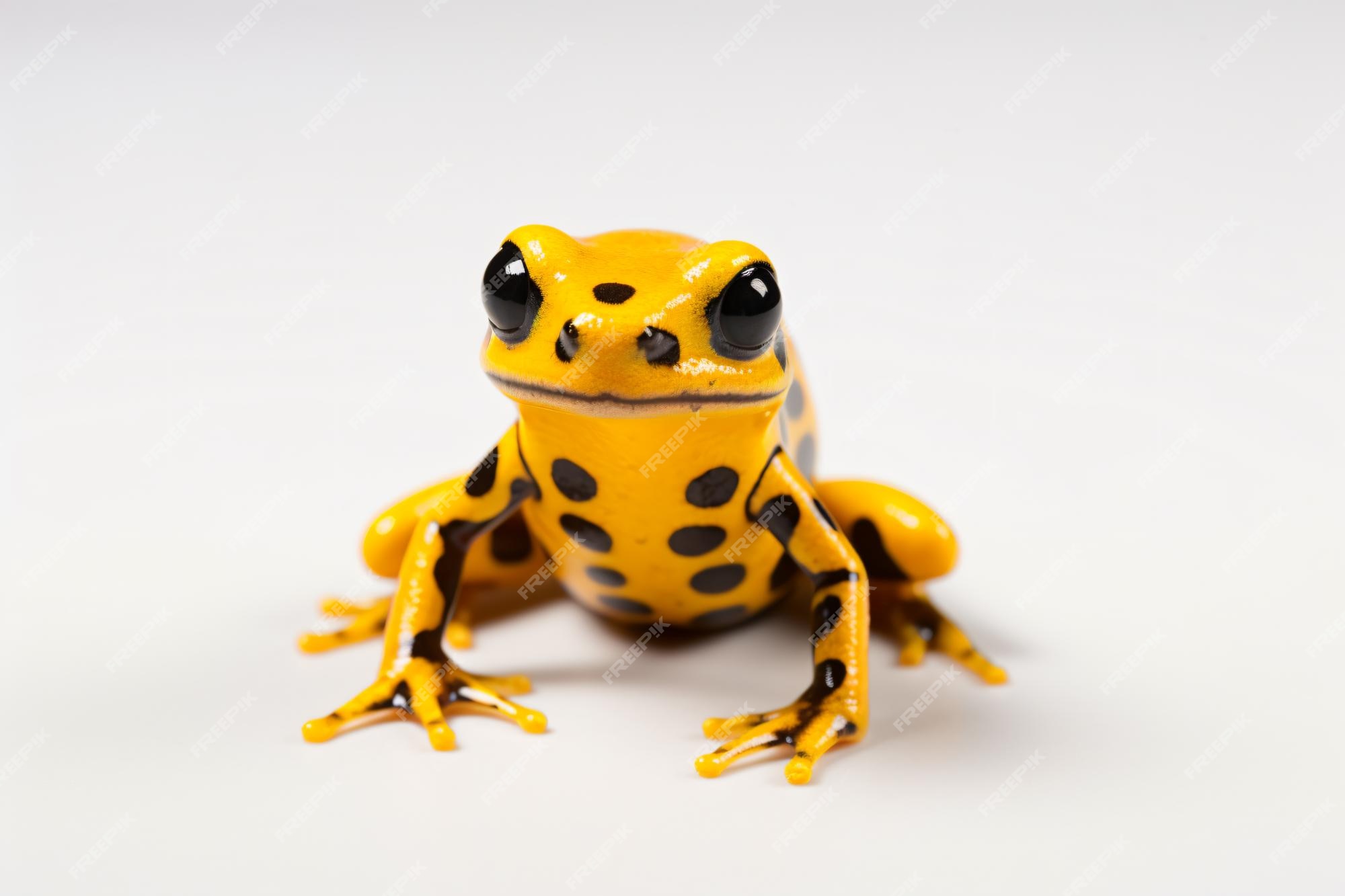 Premium AI Image | a yellow frog with black spots on its body