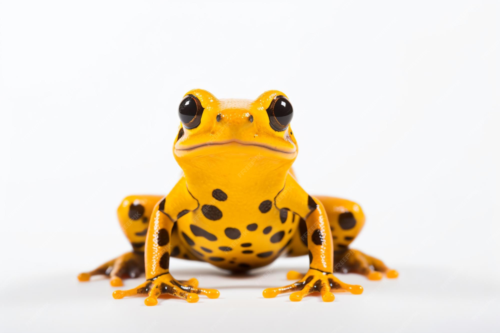Premium AI Image | a yellow frog with black spots on its body