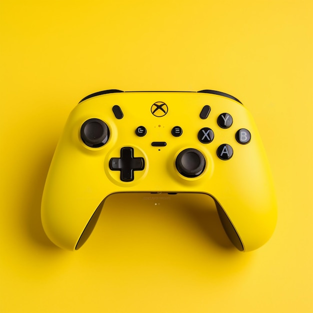 Yellow game controller on a yellow background