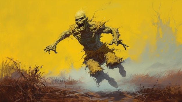 yellow ghoul by Frank FrazettaGenerative AI