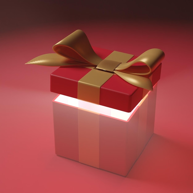 yellow gift on a yellow background gift box with a bow 3d render