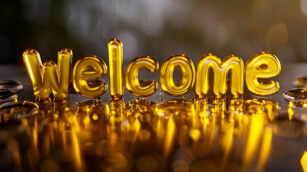 Yellow Glass Welcome concept creative horizontal art poster