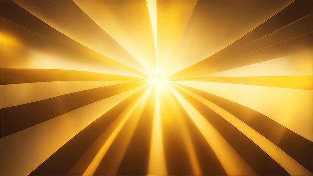 Yellow and golden light rays with geometric shapes background