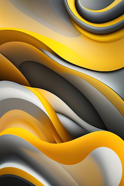 Yellow and gray waves background