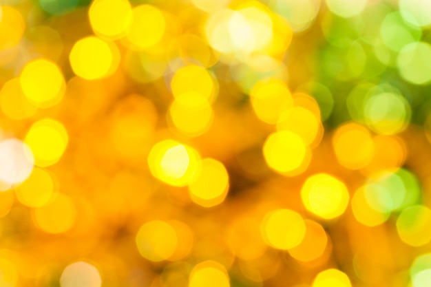 Yellow green blurred shimmering Christmas lights