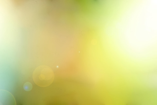 yellow and green bokeh blur background with bright sunlight