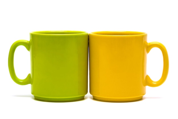 Yellow and green mug