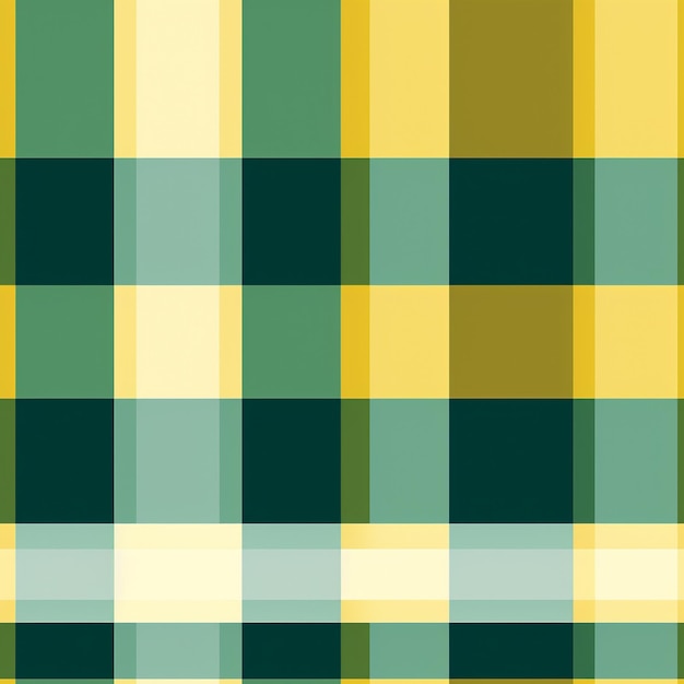 a yellow and green plaid background with a pattern of squares.