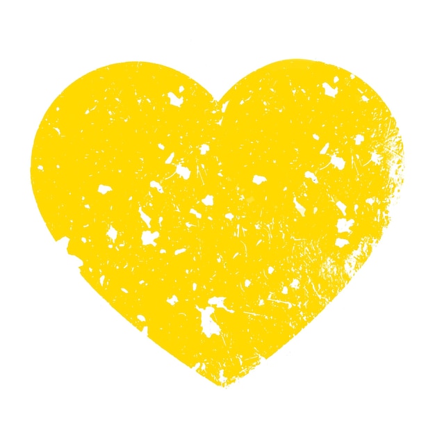 Yellow grungy heart