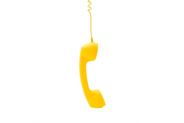 Yellow handset isolated on white.