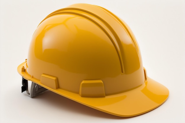 Yellow hard hat helmet on white background