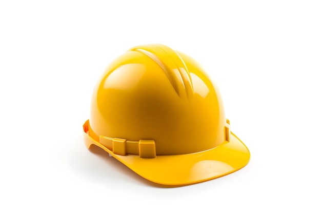 A yellow hard hat on a white background