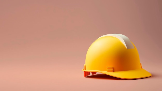 A yellow hard hat with the word construction on it