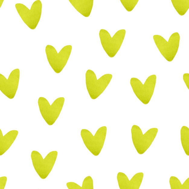 Yellow heart seamless pattern