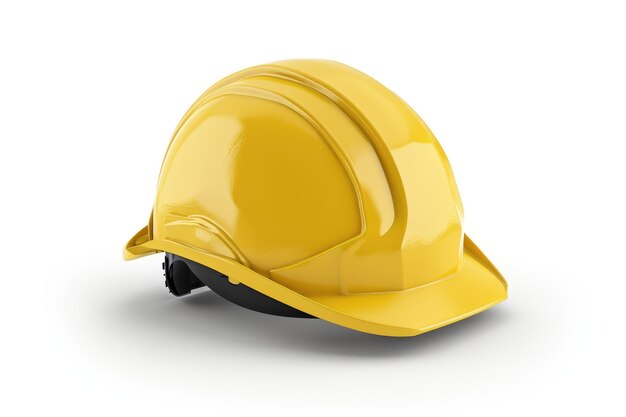 Yellow helmet isolated on white background