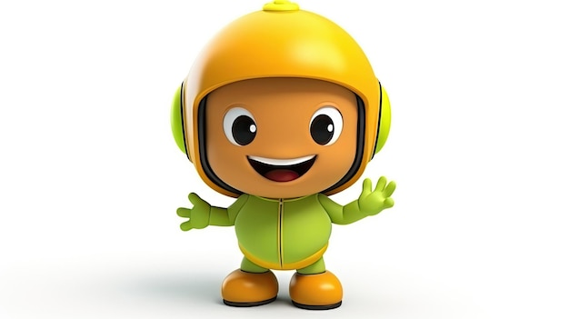A yellow helmet with a green shirt that says " go - to ".