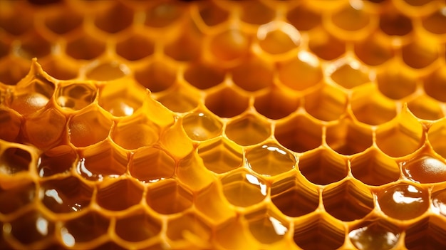 Yellow Honeycomb closeup foundation Creative resource AI Generated