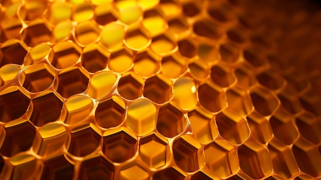 Yellow Honeycomb closeup foundation Creative resource AI Generated