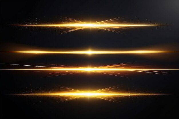 yellow horizontal lens flares pack Laser beams horizontal light rays