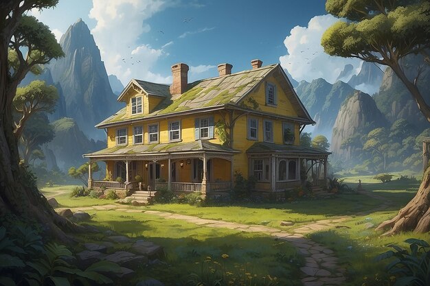 Yellow house on earth