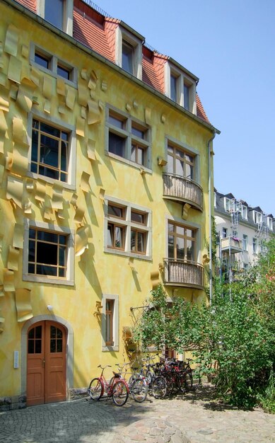 yellow house facade