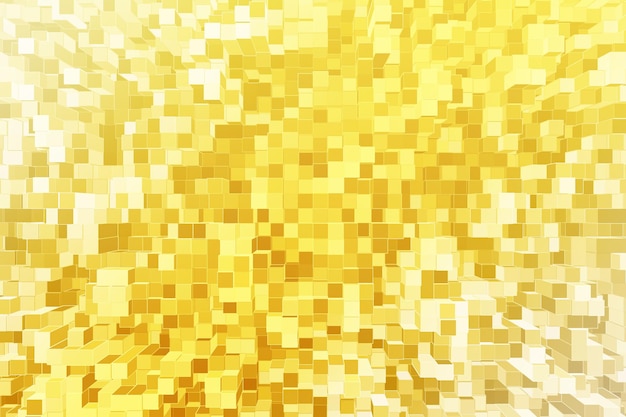 노란색 하이퍼 큐브 벽지