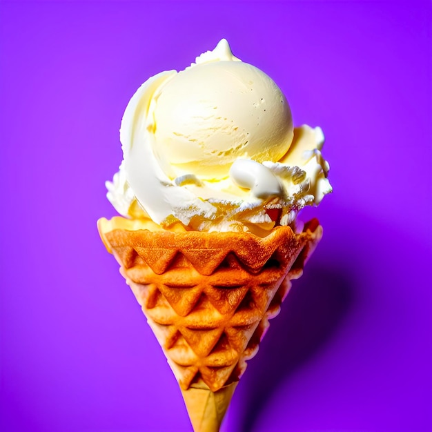 A yellow ice cream cone with the word ice cream on it