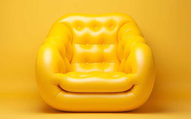 A yellow inflatable chair