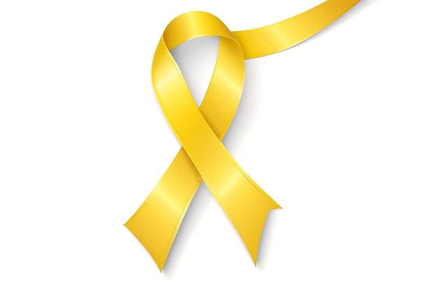 Photo yellow information ribbon on a transparent background