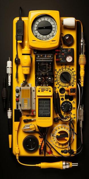 Yellow isolated electrical services illustration