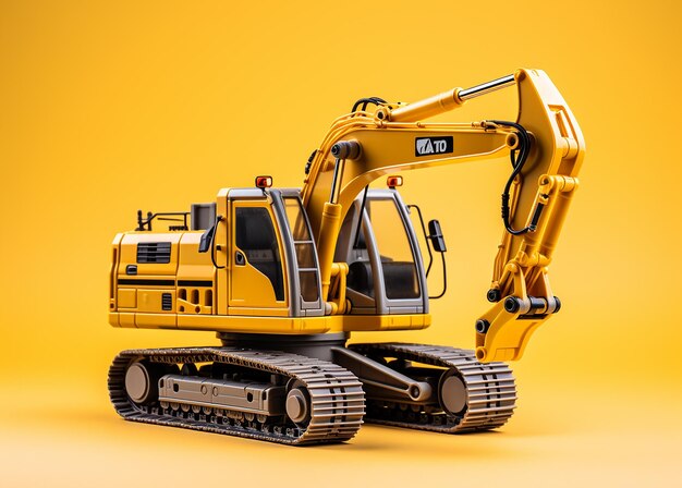 Yellow isolated heavy equipment operation illustration