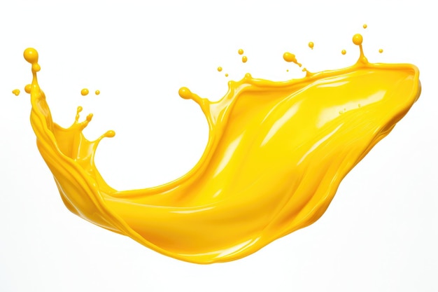 Foto splash di ketchup giallo in aria