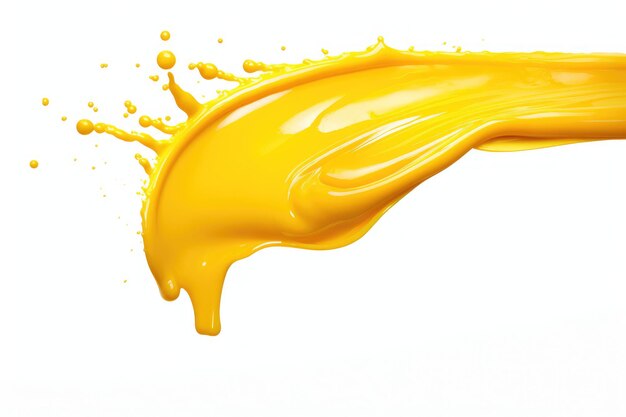 Foto splash di ketchup giallo in aria