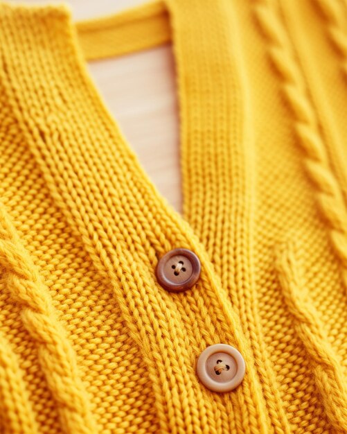 Yellow knitted jacket generated by ai