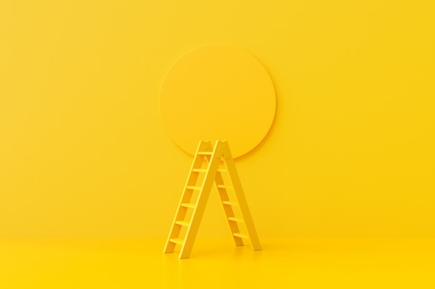 Yellow Ladder on the background