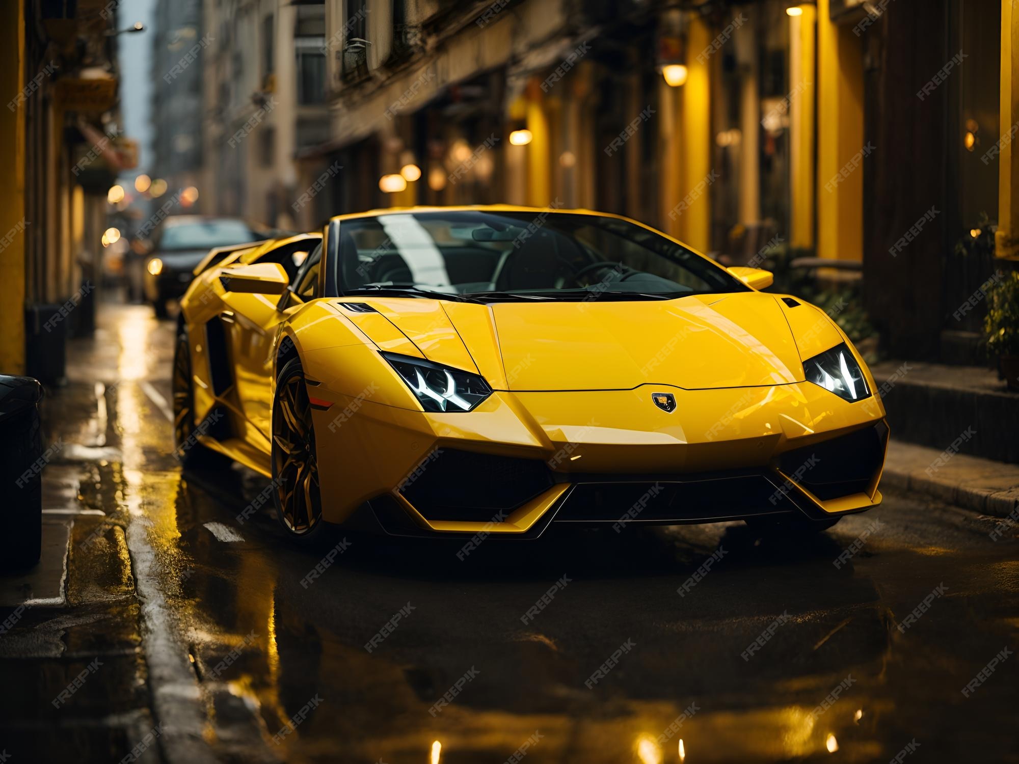 Yellow lamborghini suv